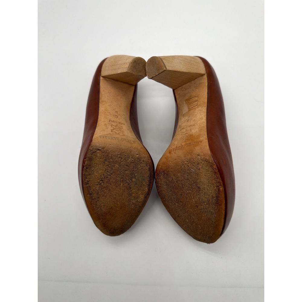 Loeffler Randall Brown Leather Wood Block Heel Platform Pumps Made in Italy 6 - Picture 7 of 7